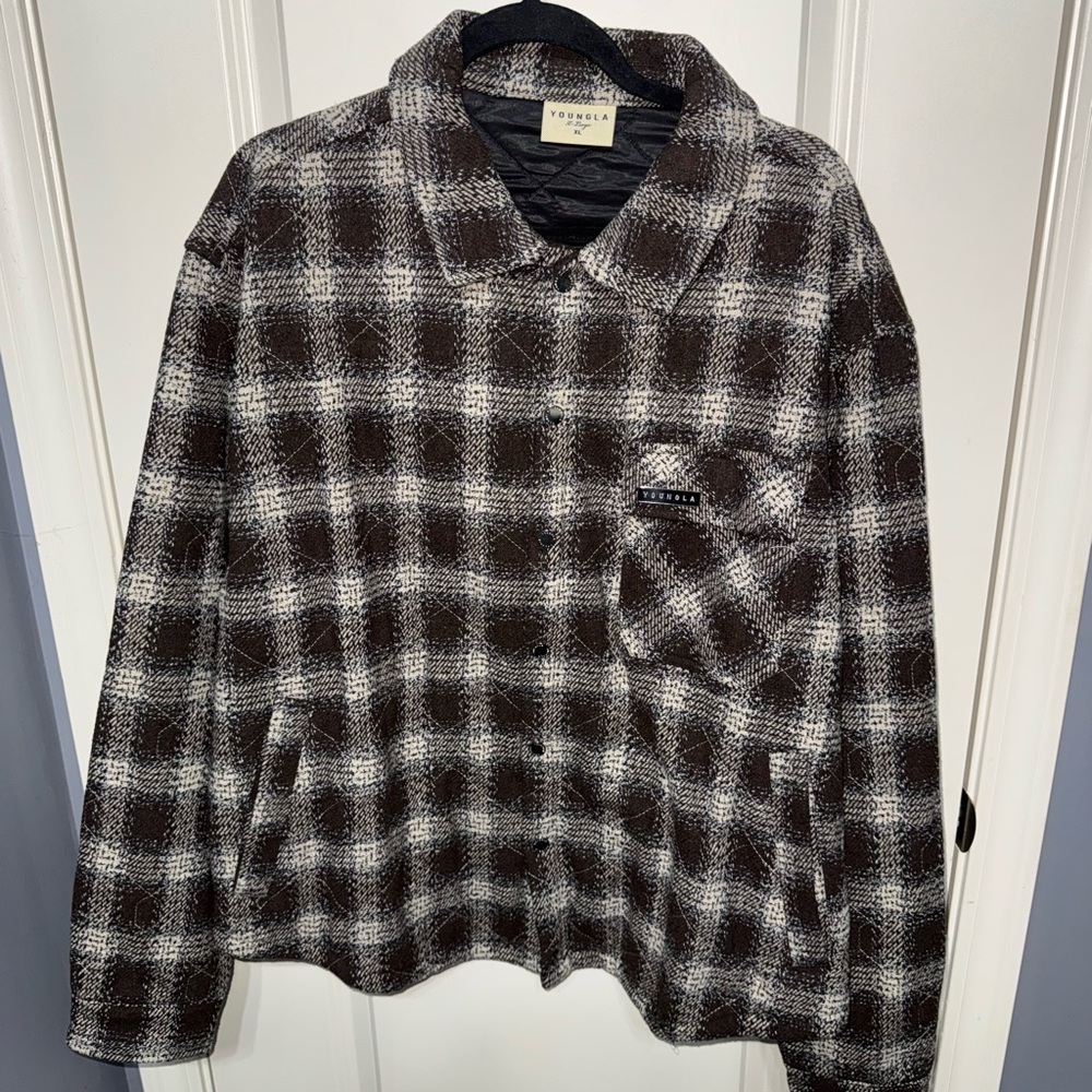 YoungLA Men's Checkered Jacket - Black and White